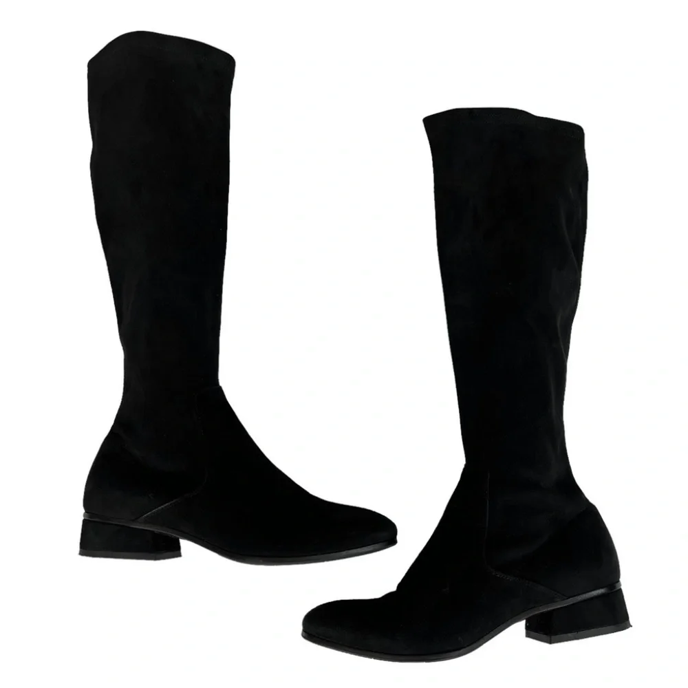 Aquatalia Luciana Women's Stretch Suede‎ Tall Boots Sz. 9 Nvy Blue - Picture 3 of 11